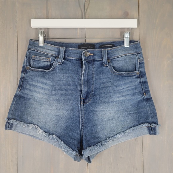 Kendall & Kylie Pants - Kendall + Kylie Denim Shorts Women 9/29 Blue The Drifter High Rise Cuff Raw